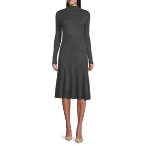 NWT DONNA KARAN Cut Out Knit Cashmere Blend Midi Dress GRAY SIZE L/100%AUTHENTIC